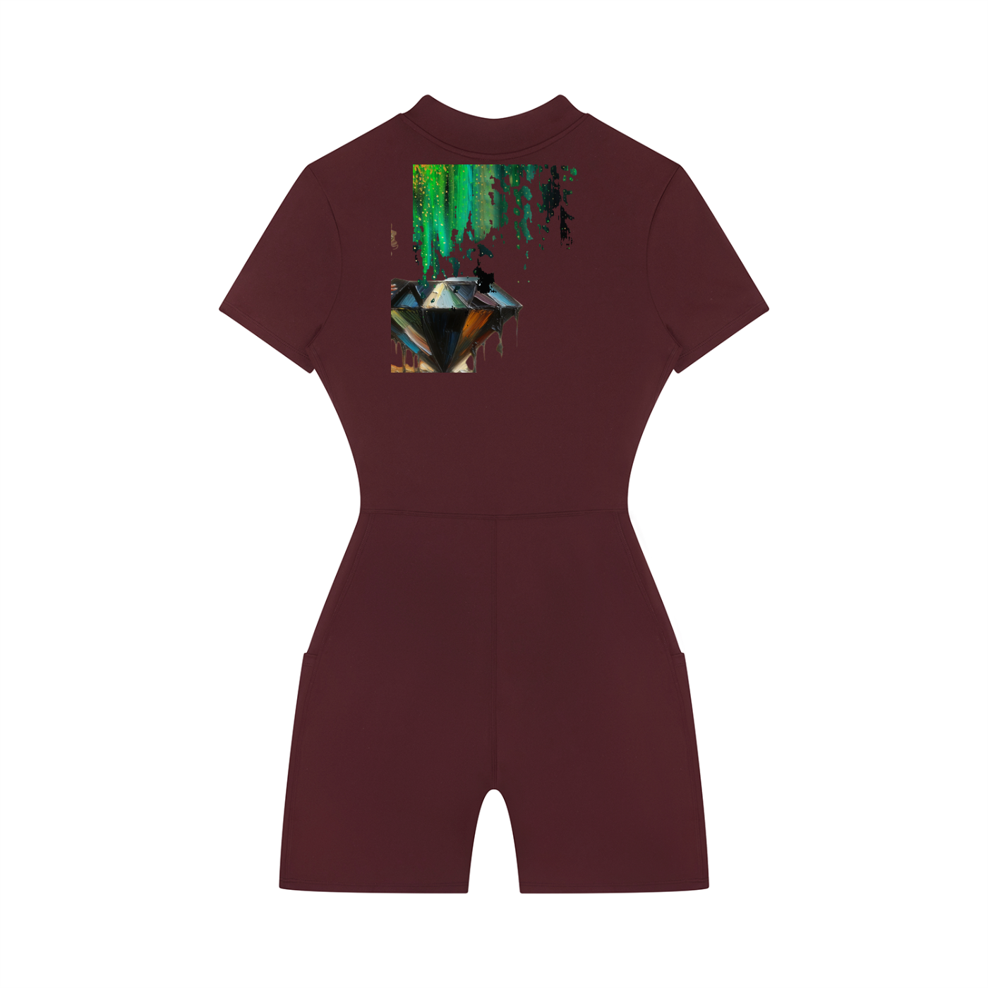 Women's Quarter-Zip Short Sleeve Romper