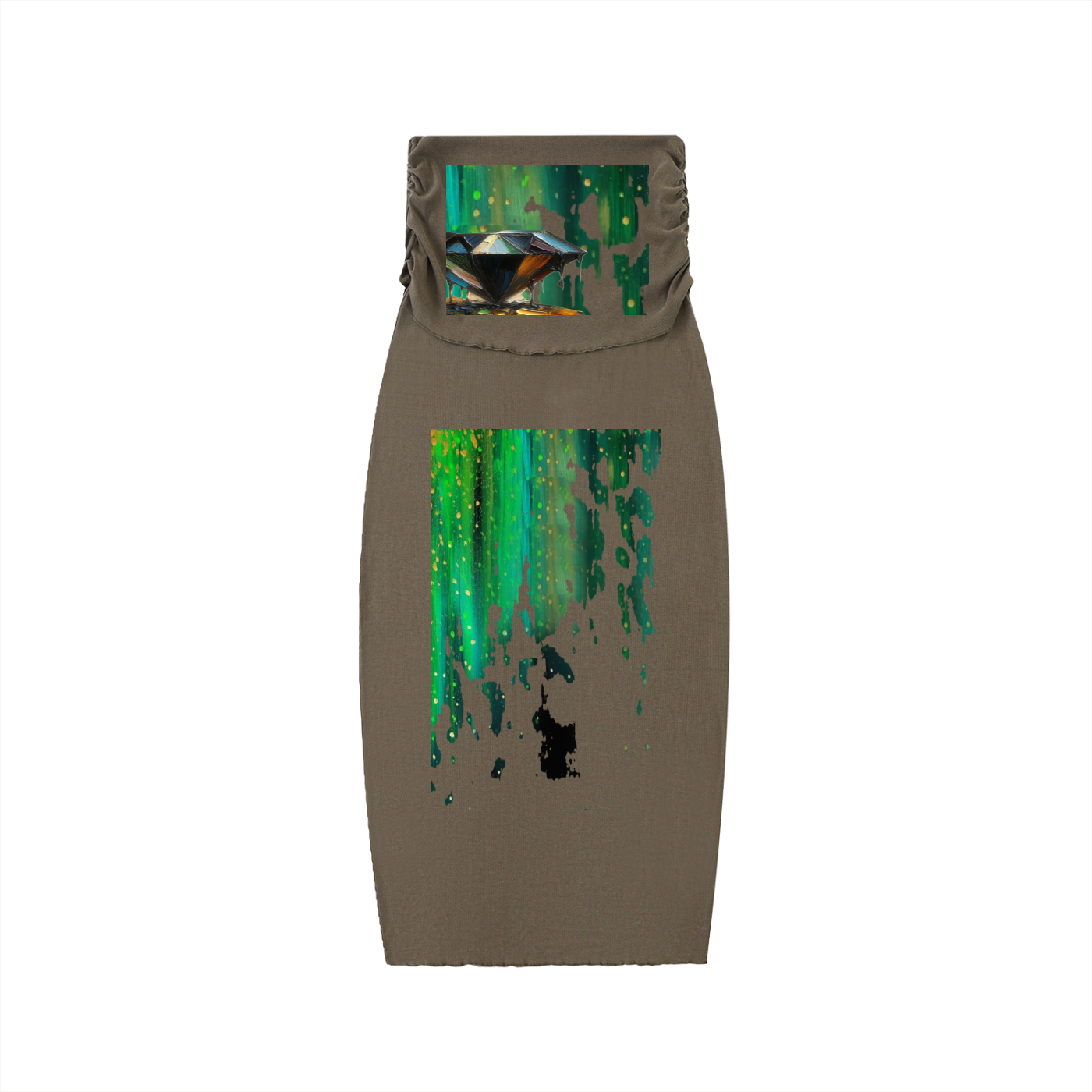 Dyed Washed Straight Hip-Hugging Slim Maxi Skirt