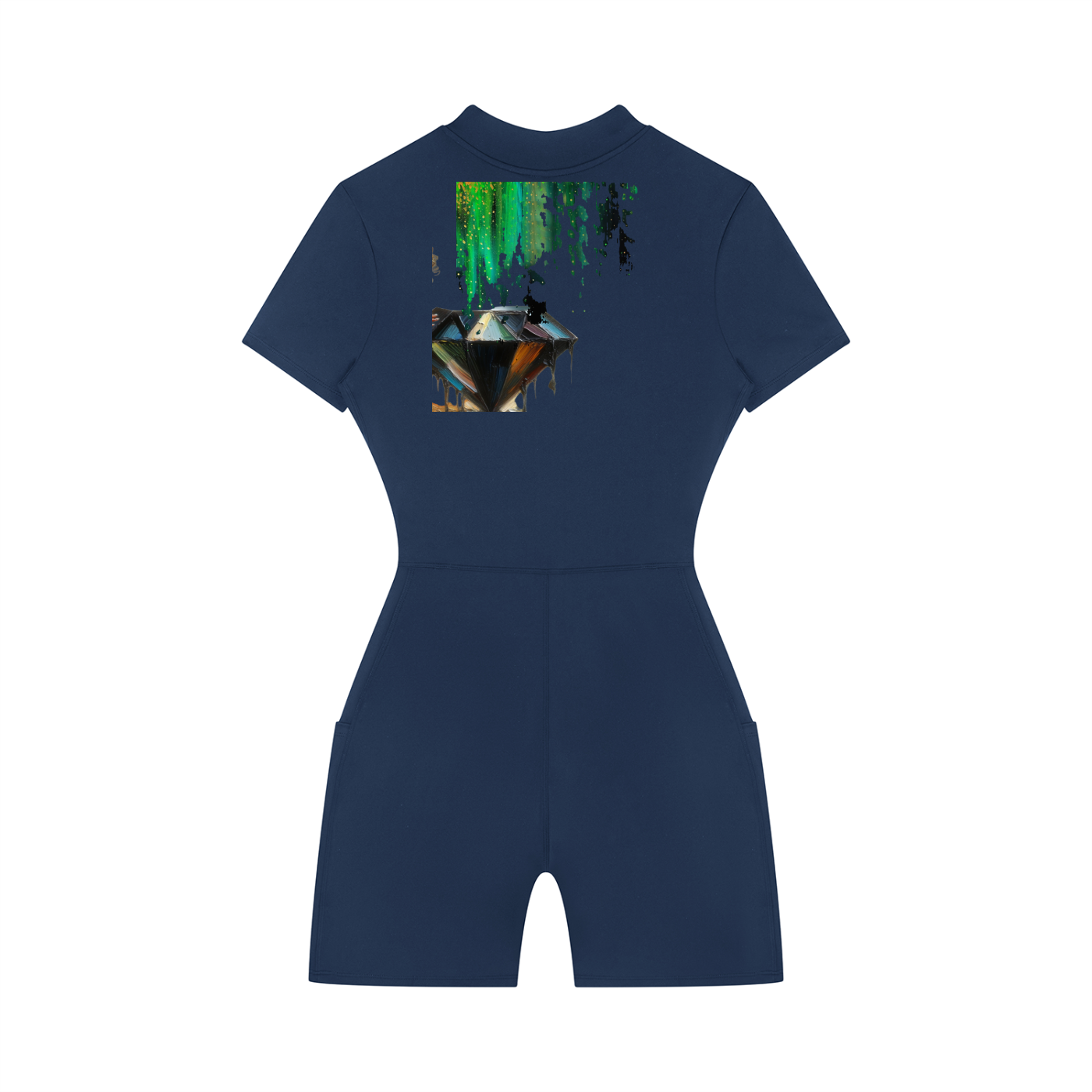 Women's Quarter-Zip Short Sleeve Romper