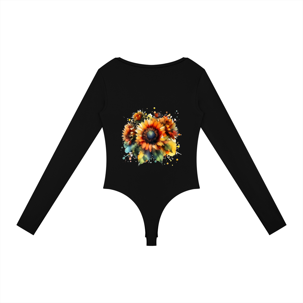 Women's Tight Long Sleeve Yoga Bodysuit