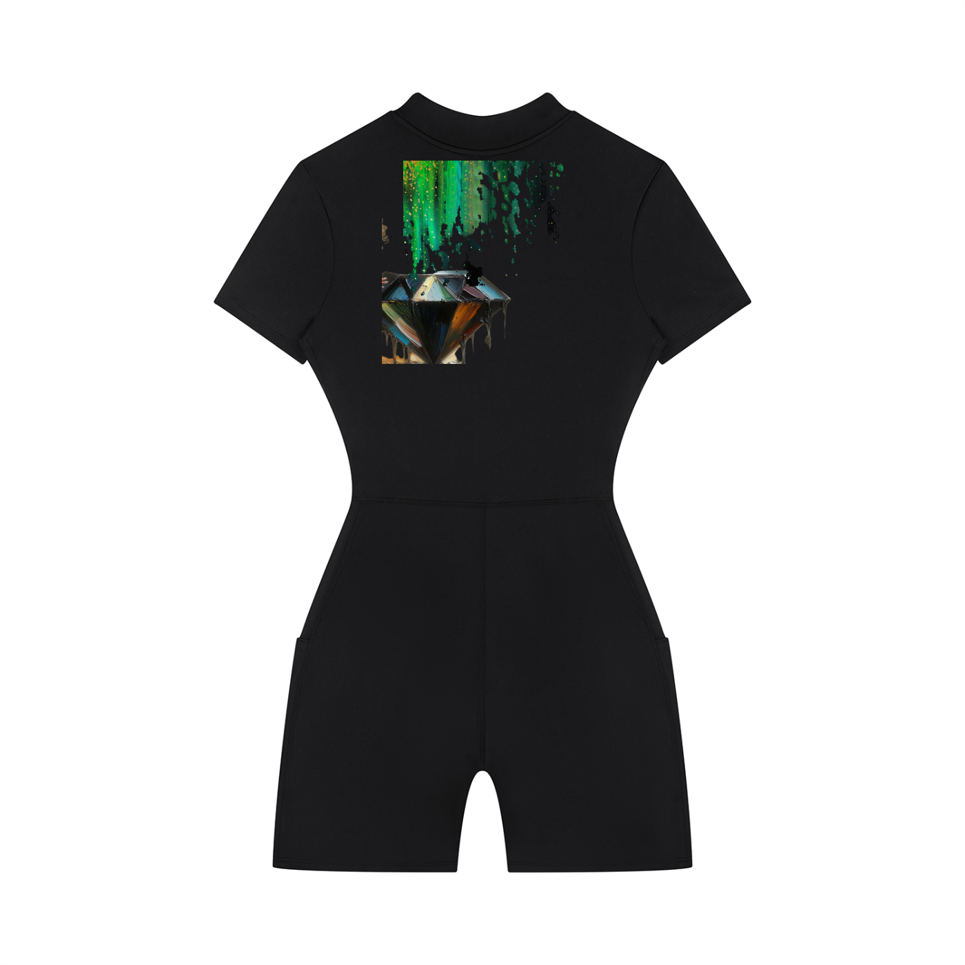 Women's Quarter-Zip Short Sleeve Romper